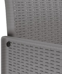 Conjunto de Jantar para Jardim 9 Peças Cinza Claro em Rattan Sintético