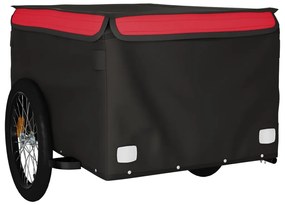 Reboque para bicicleta 45 kg ferro preto e vermelho