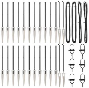 Postes de Cerca com Ponta 26 pcs Ø32 mm 60 cm Aço Galvanizado