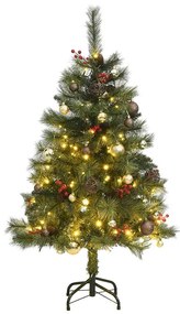 vidaXL Árvore Natal artificial articulada 150 luzes LED e bolas 120 cm