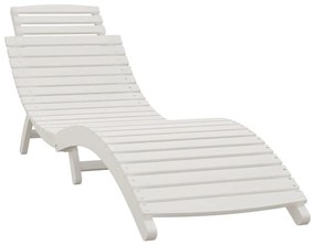 Espreguiçadeiras 2 pcs c/ mesa madeira de acácia maciça branco