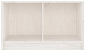 Móvel de TV 70x33x42 cm madeira de pinho maciça branco