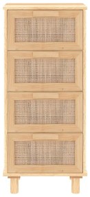 Aparador 40x30x90 cm pinho maciço/vime natural castanho