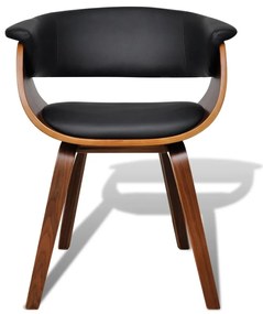 Cadeiras jantar 2 pcs madeira curvada e couro artificial