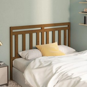 vidaXL Cabeceira de cama 146x4x100 cm pinho maciço castanho mel