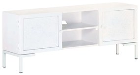 vidaXL Móvel de TV 115x30x46 cm madeira de mangueira maciça branco