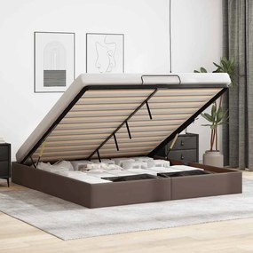 vidaXL Estrutura de cama otomana sem colchão 160x200 cm castanho