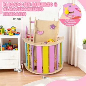 Parque infantil interior de escalada para crianças Montessori de madeira dobráveis 8 em 1 para bebés multicolor 1