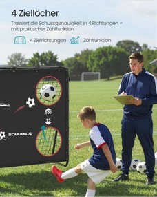 Baliza de futebol 60 x 180 x 120 cm com rede de PE para exterior Preta