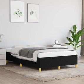 Estrutura de cama sem colchão preto 120x190 cm tecido