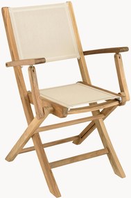 Cadeiras de jardim dobráveis em madeira de teca com braços Fun, conjunto de 2