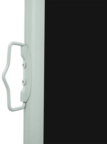 Toldo lateral retrátil para pátio 170x300 cm preto