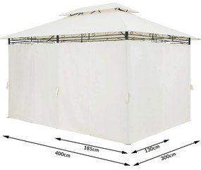 Pergula jardim Topas 3x4m Proteção UV 50+ creme
