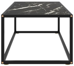 Mesa de centro 100x50x35 cm vidro mármore preto