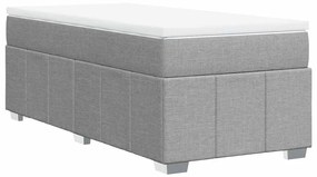 Cama com molas/colchão 100x200 cm tecido cinzento-claro