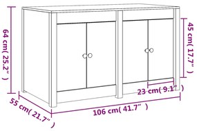 Armário de cozinha para exterior 106x55x64 cm pinho maciço