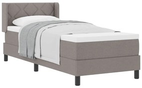 Cama Box Spring com Colchão Taupe, 80x200 cm, Tecido