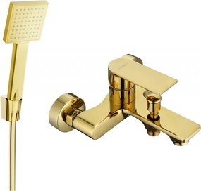 Mexen Royo R45 misturadora de banheira com conjunto de duche, dourada - 7223R45-50