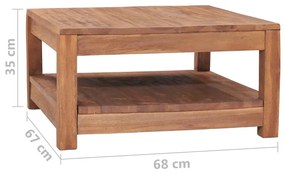 Mesa de centro 68x67x35 cm madeira de teca maciça