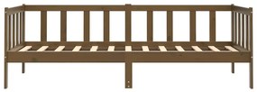 Sofá-cama 90x200 cm madeira de pinho maciça castanho mel