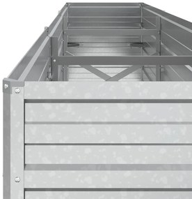 Canteiro elevado de jardim 240x40x45cm aço galvanizado prateado