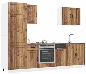 vidaXL 7 peças armário de cozinha conjunto Lucca madeira velha