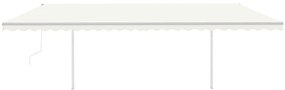 Toldo automático c/ LED e sensor de vento 6x3,5 m cor creme