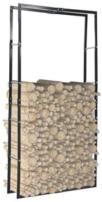 vidaXL Suporte para lenha 100x25x200 cm aço preto