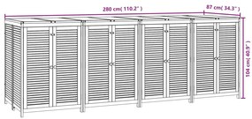 Caixa de arrumação para jardim 280x87x104 cm acácia maciça