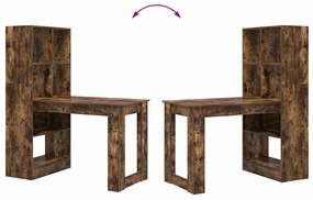 Mesa com prateleira com armazenamento Carvalho fumado 122 x 67 x 145 c