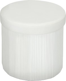 HOMCOM Puff de Arrumação Banco de Arrumação Dobrável 35 L 38x38x38 cm Estofado em Veludo Baú de Arrumação Redondo Creme | Aosom Portugal