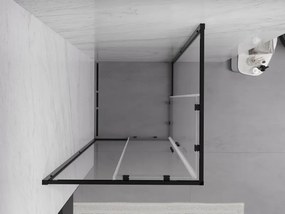 Mexen Exo-S Duo cabine de duche quadrada deslizante 80 x 80 cm, transparente, preta - 8111-080-080-70-00