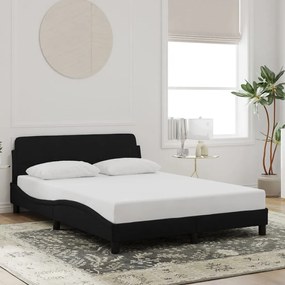 Estrutura de cama sem colchão 140x200 cm veludo preto