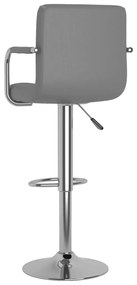 Bancos de bar 2 pcs couro artificial cinzento