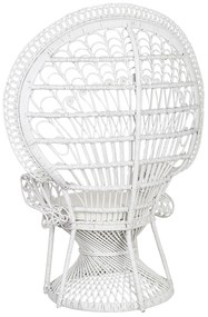 Poltrona pavão de rattan branca EMMANUELLE Beliani