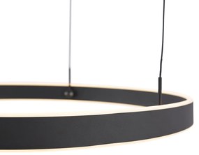 LED Candeeiro suspenso de design preto com 3 níveis de regulação - Titmus Moderno