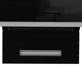 Exaustor de parede 90 cm aço e vidro temperado preto