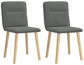 Cadeiras de jantar 2 pcs tecido cinzento-escuro