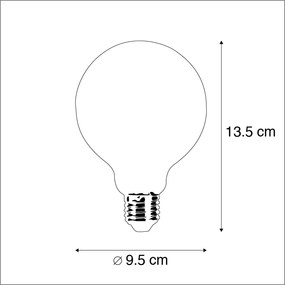 Conjunto de 3 lâmpadas de filamento LED reguláveis E27 G95 5W 470 lm 2700K