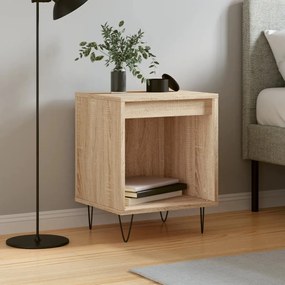vidaXL Mesa de cabeceira 40x35x50 cm derivados madeira carvalho sonoma