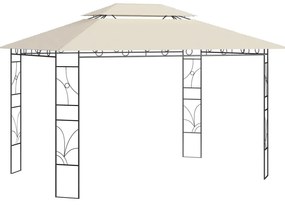 Gazebo 4x3x2,7 m 160 g/m² cor creme