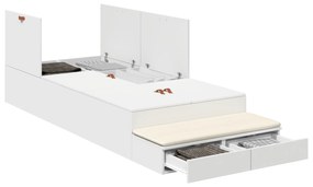 Estrutura de Cama de Armazenamento Branca 90x200 cm