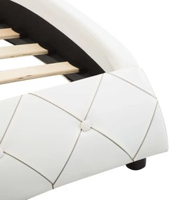Estrutura de cama 140x200 cm couro artificial branco