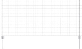 vidaXL Cerca e Poste Prateado 1 x 25 m Aço