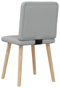 Cadeiras de jantar 2 pcs tecido cinzento-claro