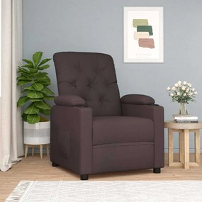 vidaXL Cadeira reclinável tecido castanho