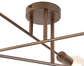 Candeeiro de teto industrial bronze escuro 6 luzes - Sydney Industrial