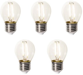 Conjunto de 5 E27 dimbare LED lamp P45 helder glas 3W 250 lm 2200K