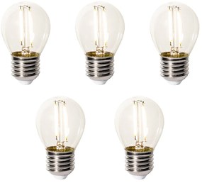 Conjunto de 5 Lâmpadas LED E27 Reguláveis P45 Vidro Transparente 3W 350 lm 2200K