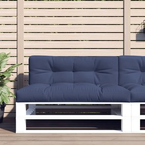 Almofadões para sofá de paletes 2 pcs tecido azul-marinho